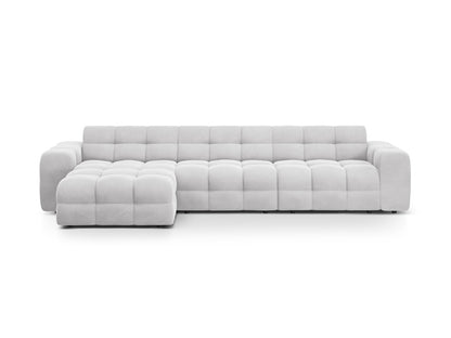 Ecksofa Samt Almond Beige Kendal — Light Grey