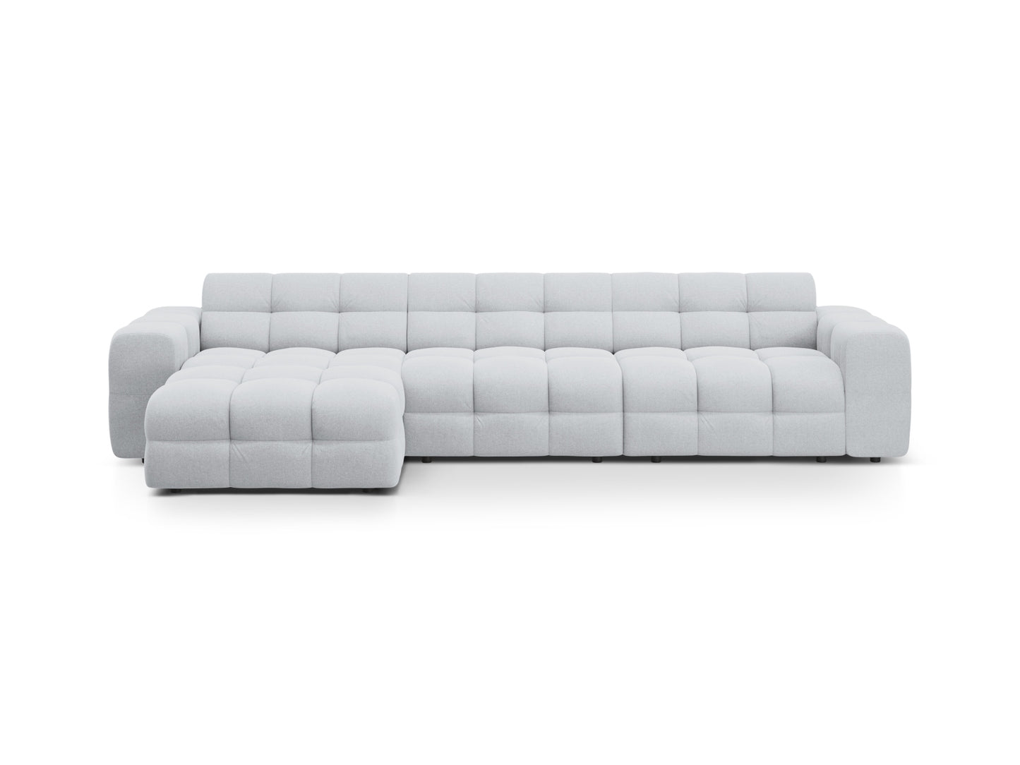 Ecksofa Strukturstoff Amazon Green Kendal — Light Grey