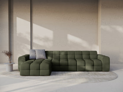 Ecksofa Strukturstoff Amazon Green Kendal — Wohnbeispiel
