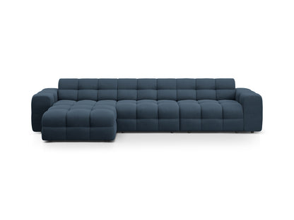 Ecksofa Strukturstoff Amazon Green Kendal — Navy Blue