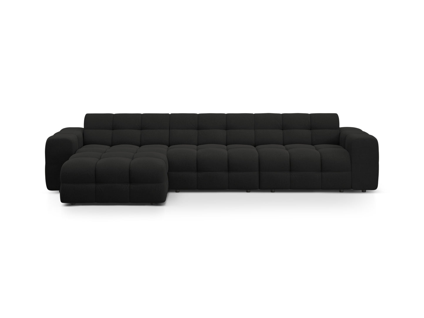 Ecksofa Strukturstoff Amazon Green Kendal — Black