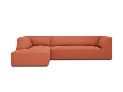 Ruby Modular Corner Sofa, 4 Seats — Coral / Left
