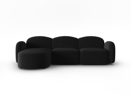 Blair Corner Sofa, 3 Seats — Black / Left