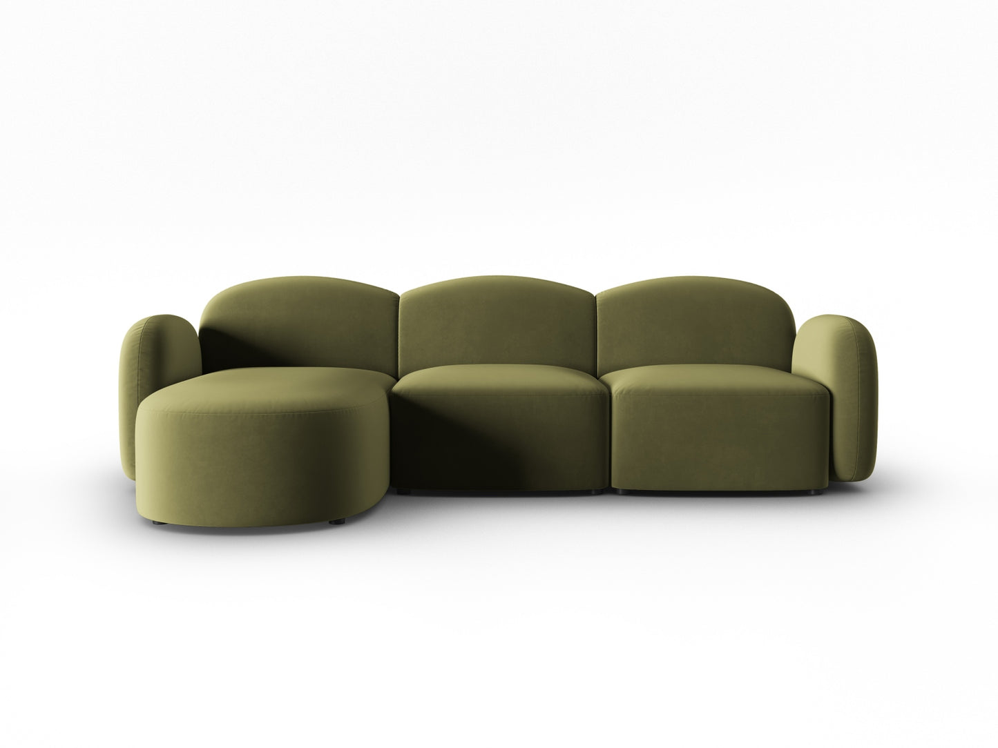 Blair Corner Sofa, 3 Seats — Light Green / Left