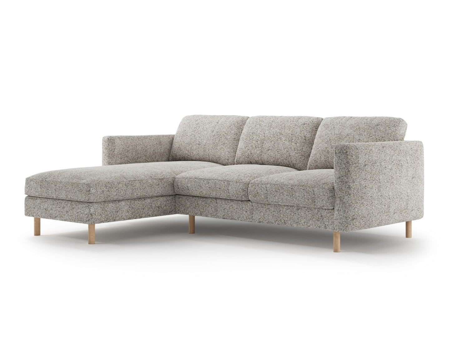 Ecksofa Strukturstoff Beige Melange Eden — Wohnbeispiel