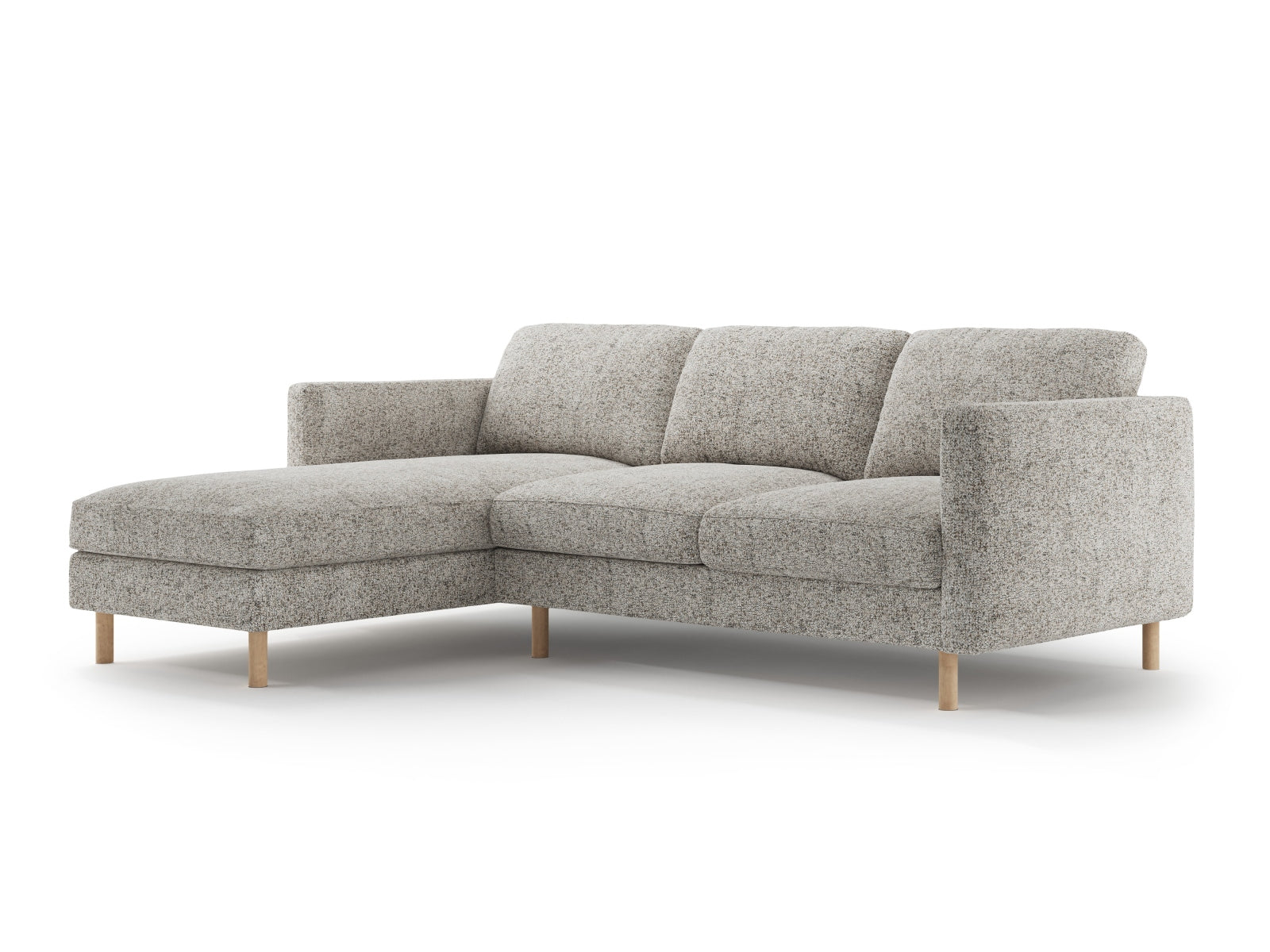 Ecksofa Strukturstoff Beige Melange Eden — Wohnbeispiel