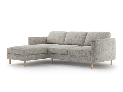 Ecksofa Strukturstoff Beige Melange Eden — Wohnbeispiel