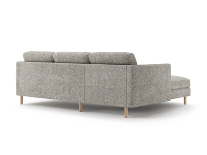 Ecksofa Strukturstoff Beige Melange Eden — Detailansicht