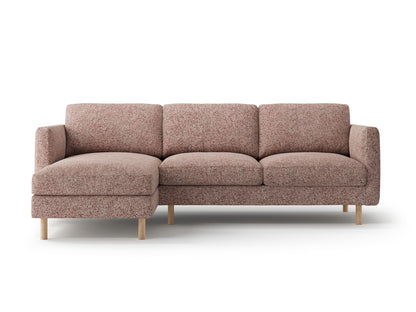 Ecksofa Strukturstoff Beige Melange Eden — Pink Melange