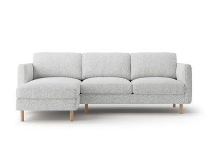 Ecksofa Strukturstoff Beige Melange Eden — Light Grey Melange