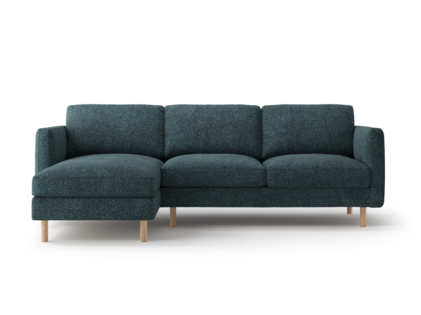 Ecksofa Strukturstoff Beige Melange Eden — Green Blue Melange