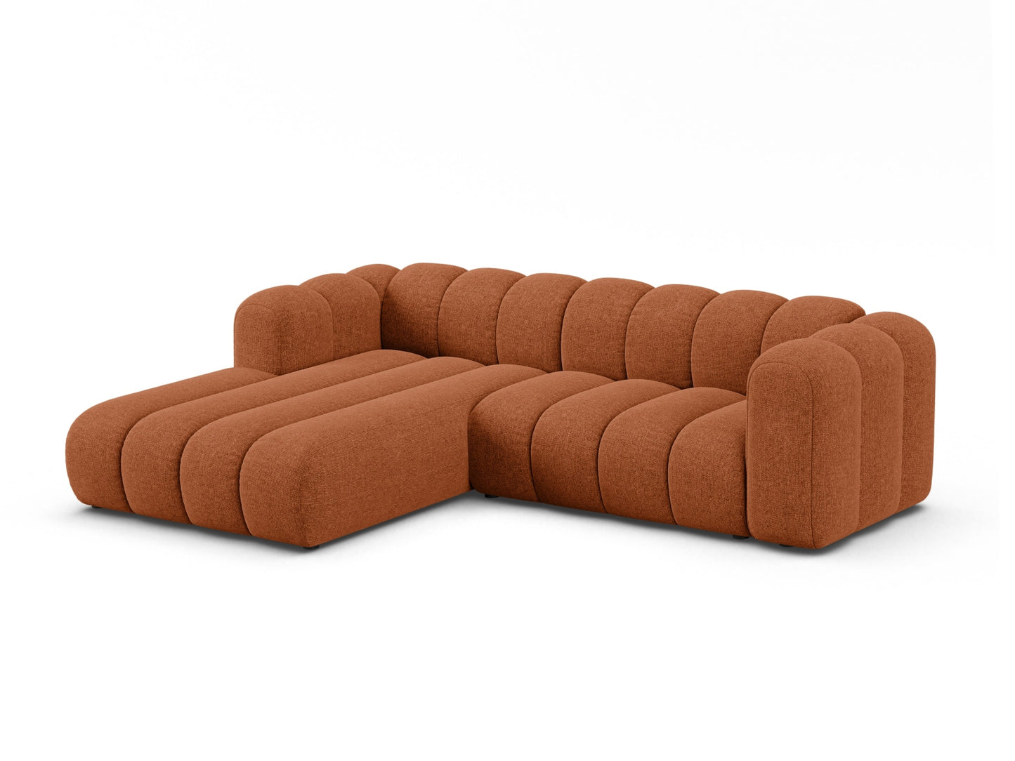 Ecksofa Chenille Brick Lupine — Wohnbeispiel