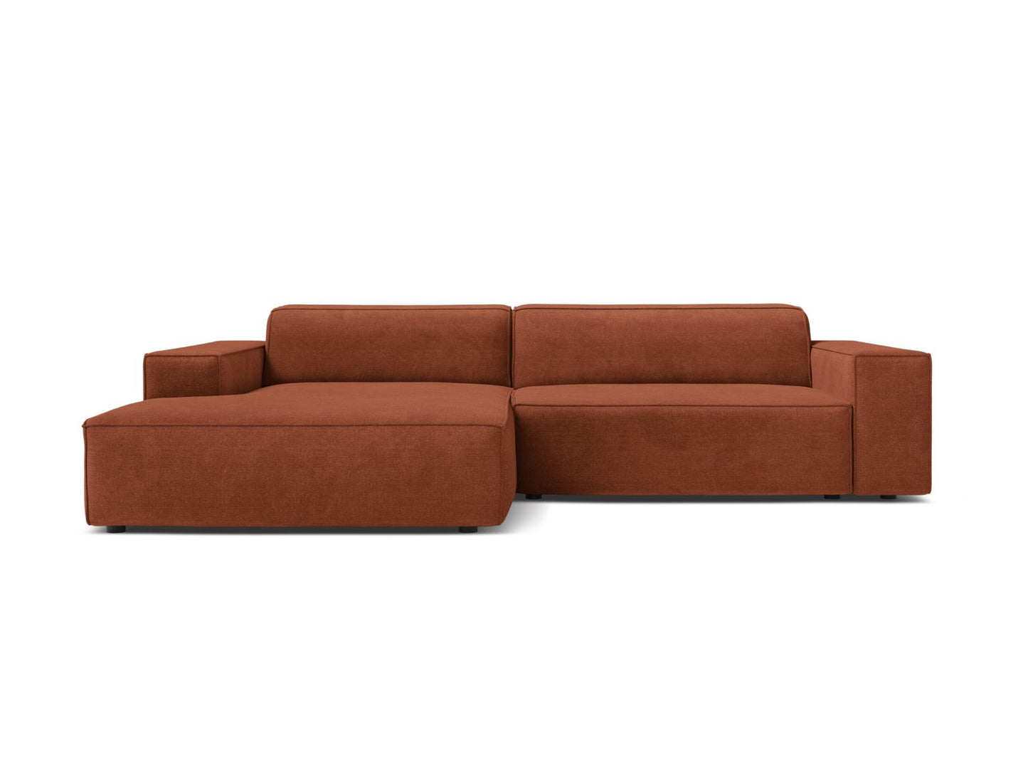 Jodie Modular Corner Sofa, 3 Seats, 224x162 cm — Brick / Left