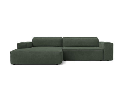Jodie Modular Corner Sofa, 3 Seats, 224x162 cm — Moss Green / Left