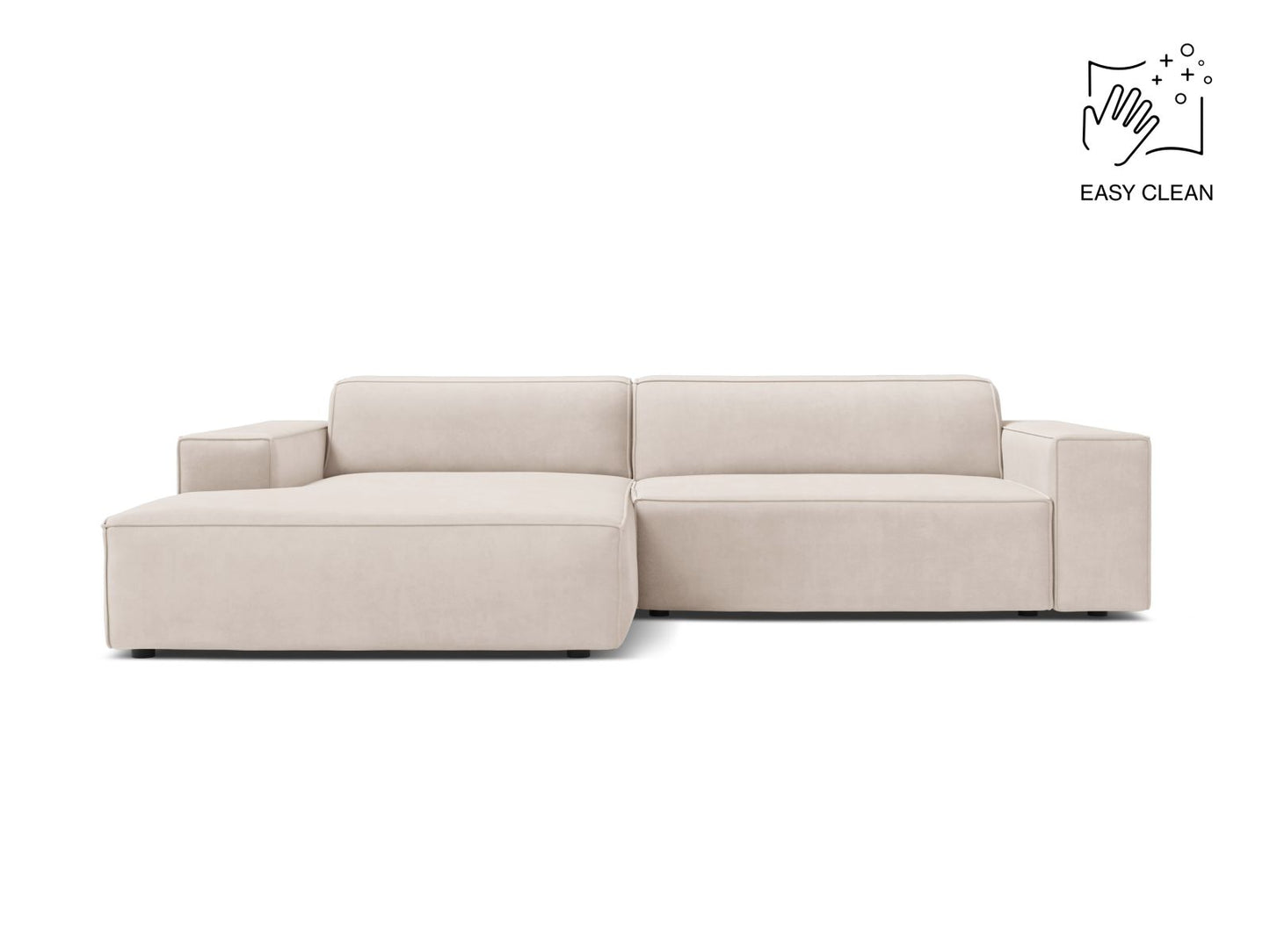 Jodie Modular Corner Sofa, 3 Seats, 224x162 cm — Light Beige / Left