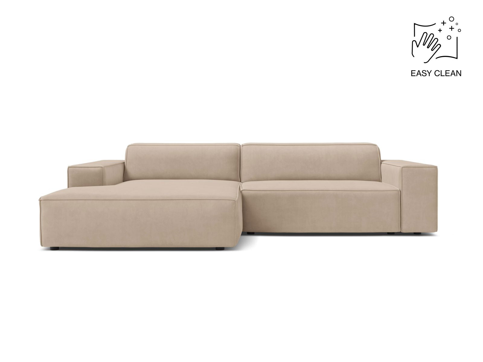 Jodie Modular Corner Sofa, 3 Seats, 224x162 cm — Beige / Left