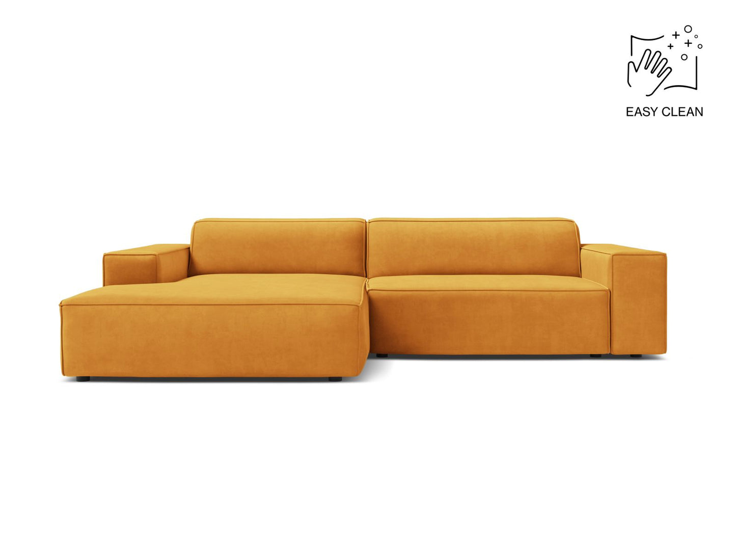 Jodie Modular Corner Sofa, 3 Seats, 224x162 cm — Yellow / Left