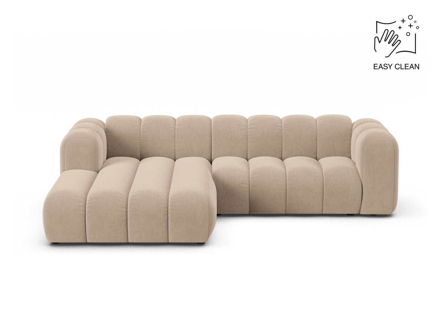 Ecksofa Samt Beige Lupine — Beige