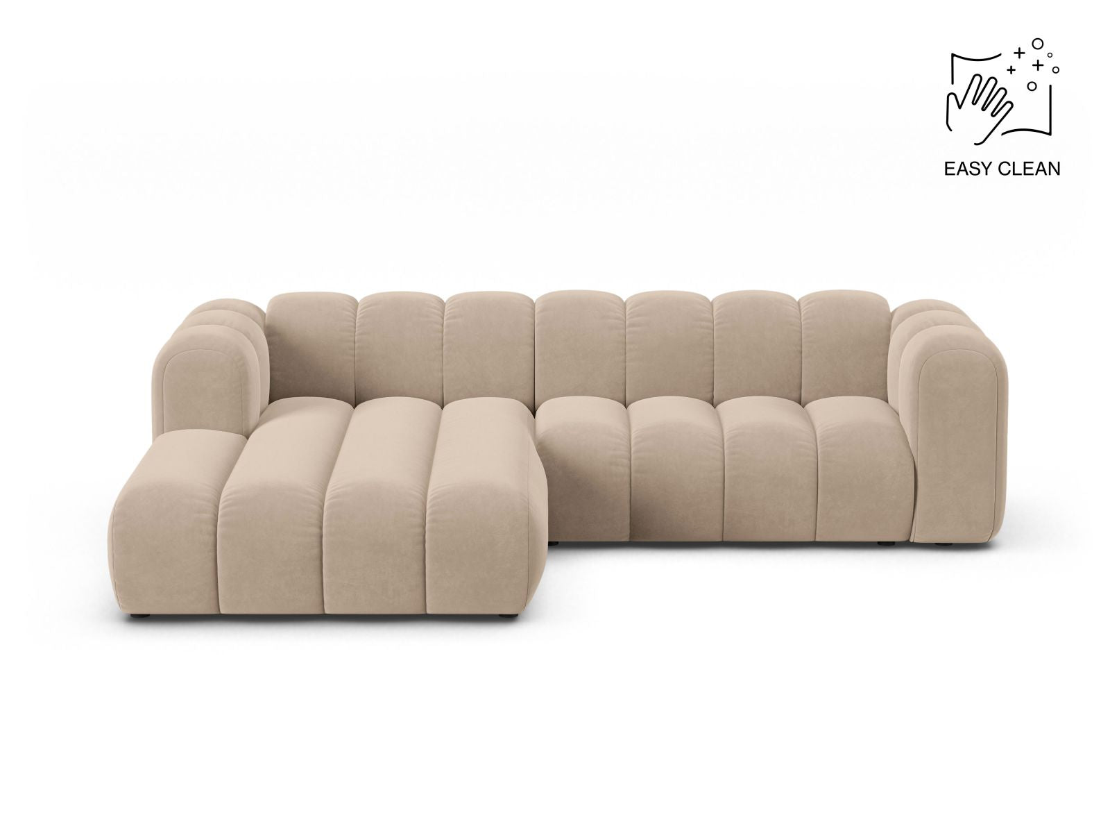 Ecksofa Samt Beige Lupine — Beige
