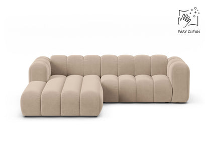Ecksofa Samt Beige Lupine — Beige