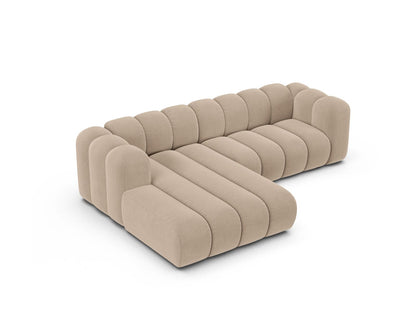 Ecksofa Samt Beige Lupine — Detailansicht