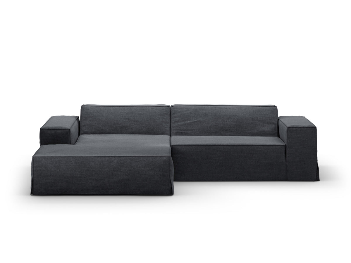Jodie Modular Corner Sofa, 3 Seats, 224x162 cm — Grey And Blue / Left