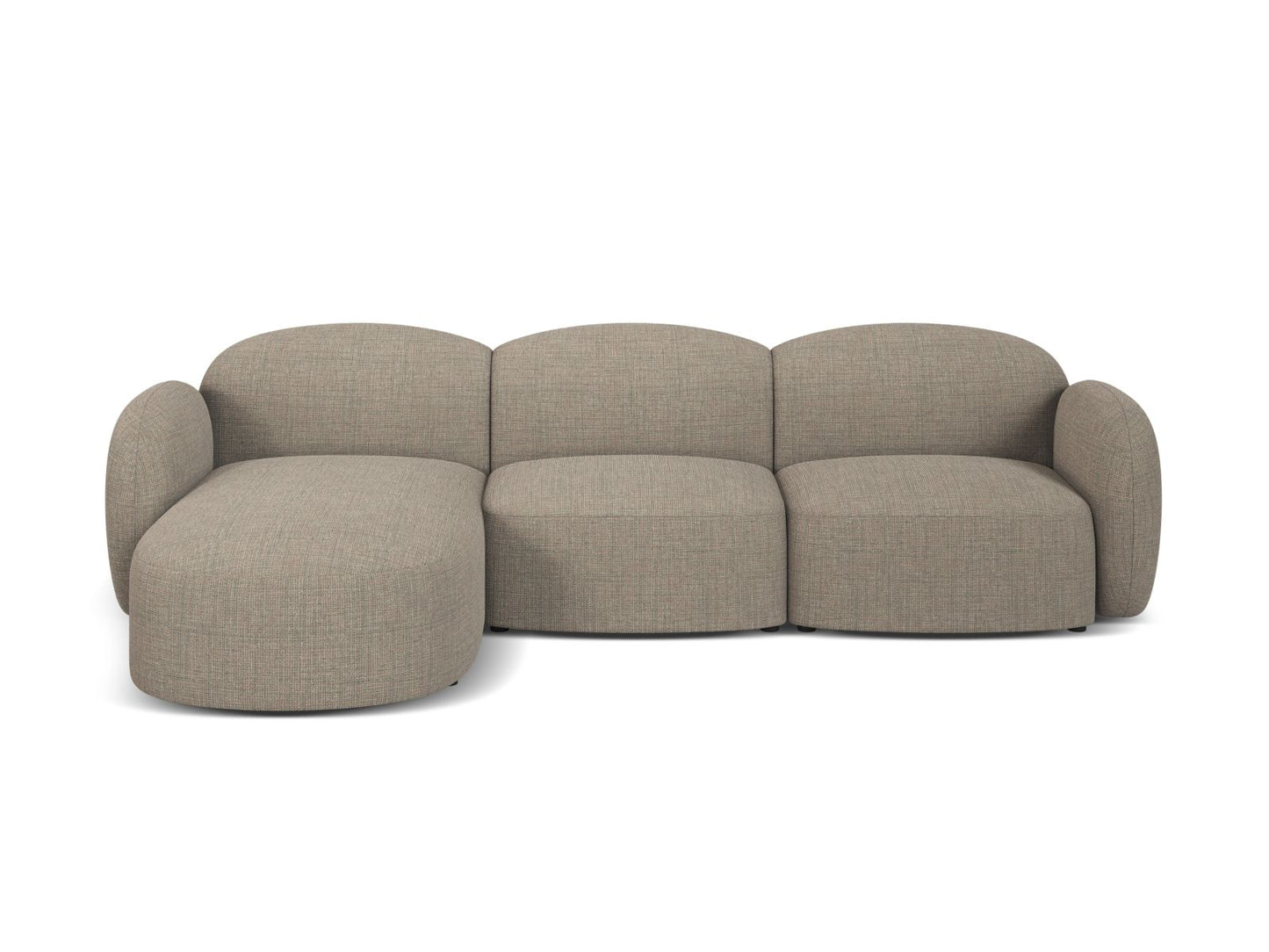 Blair Corner Sofa, 4 Seats — Grey Brown Melange / Left