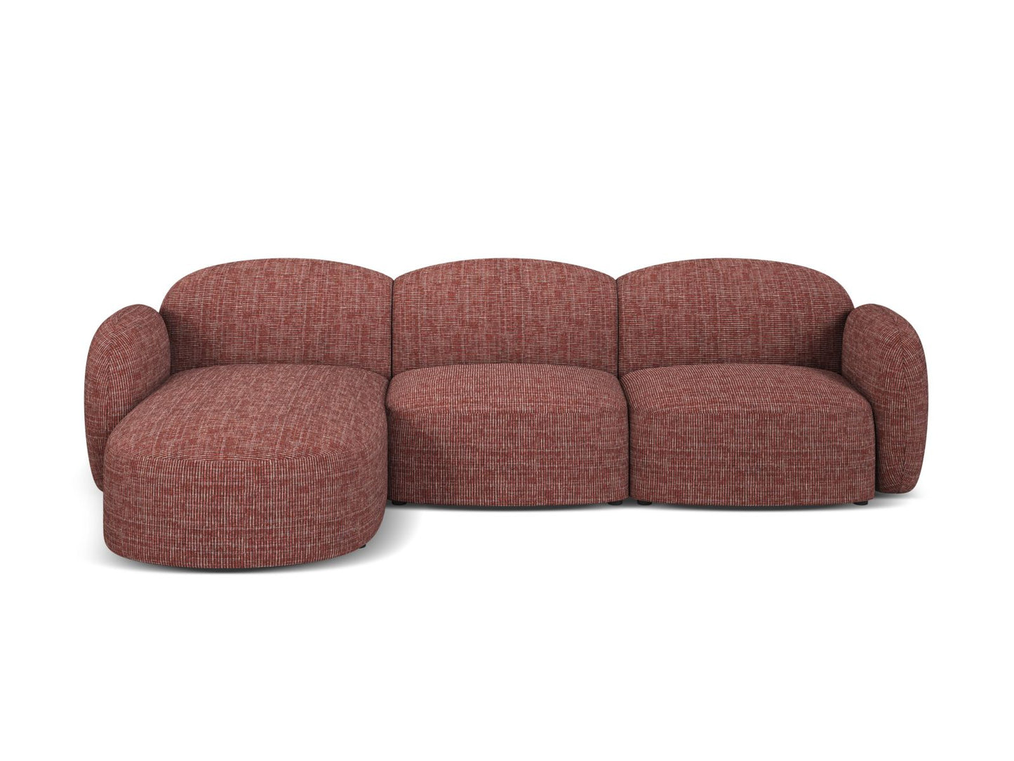 Blair Corner Sofa, 4 Seats — Red / Left
