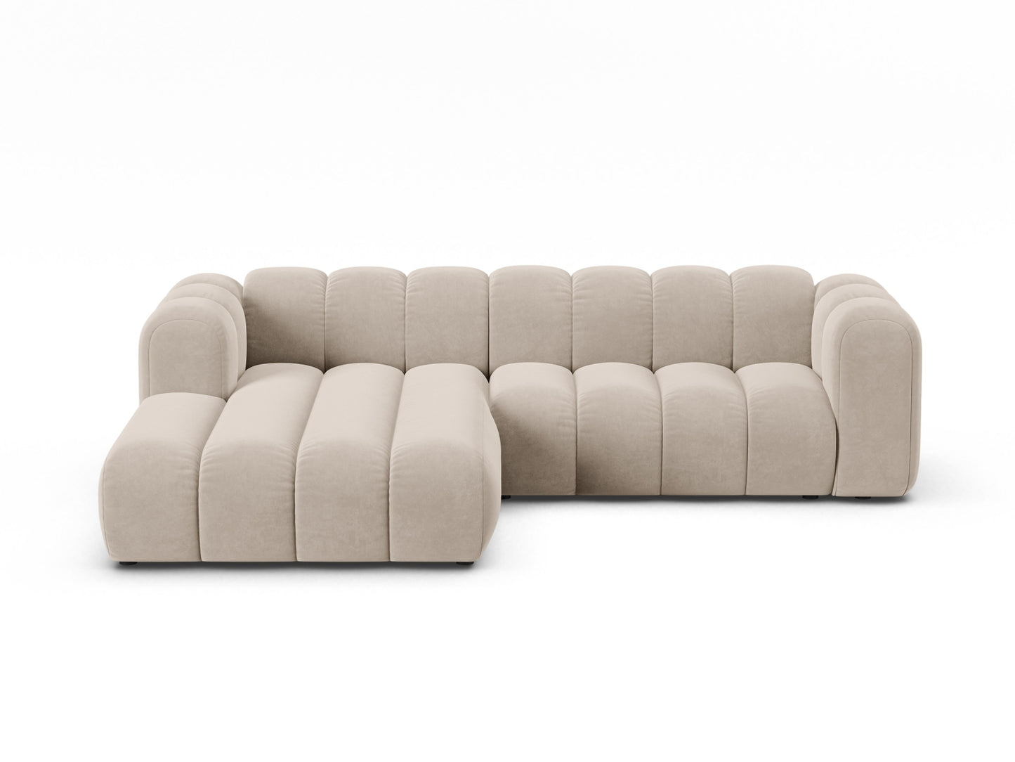 Ecksofa Samt Beige Lupine — Beige