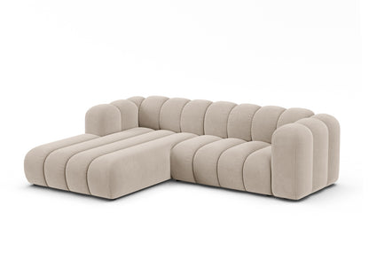 Ecksofa Samt Beige Lupine — Detailansicht