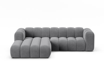 Ecksofa Samt Beige Lupine — Grey