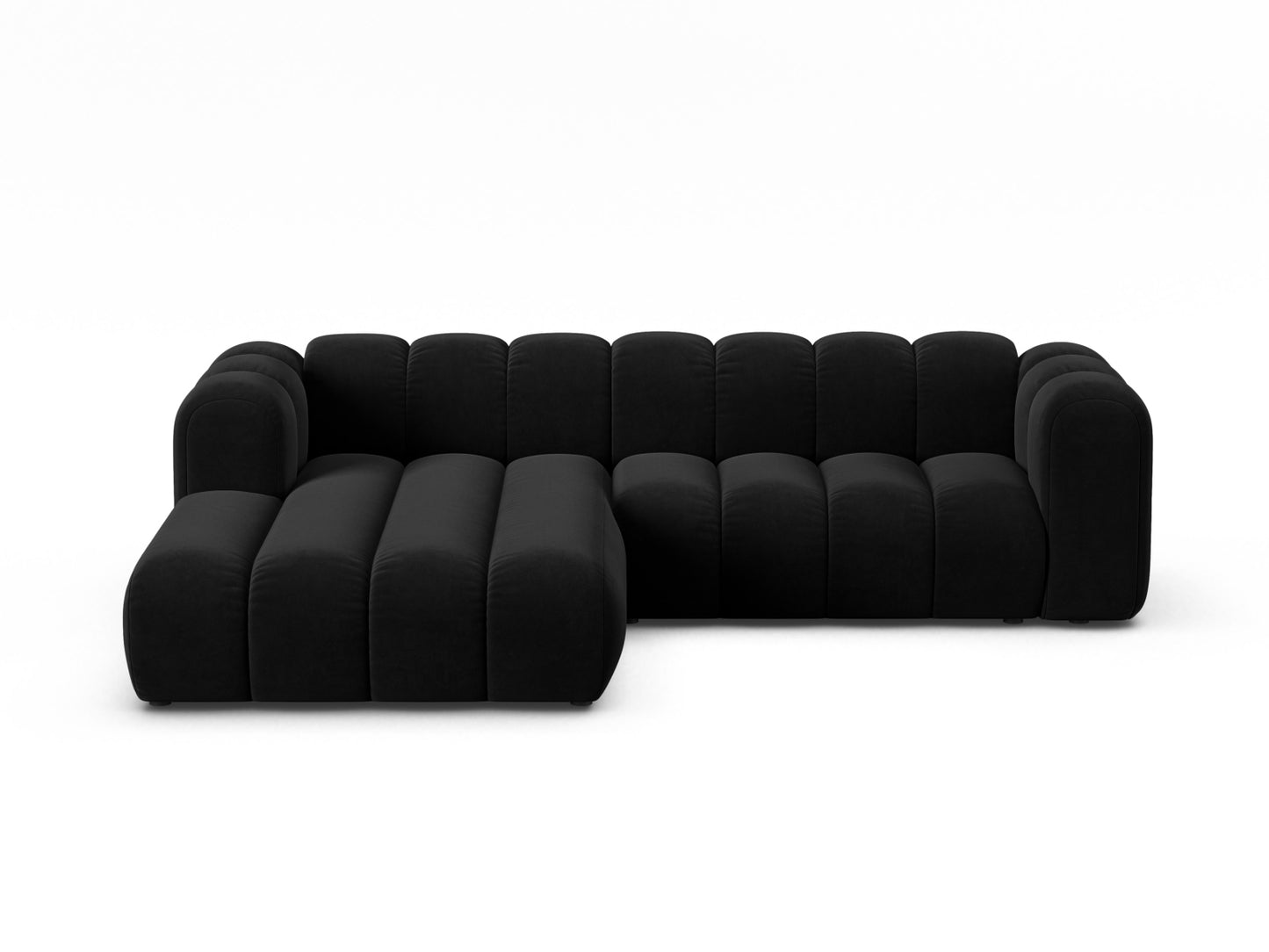 Ecksofa Samt Beige Lupine — Black
