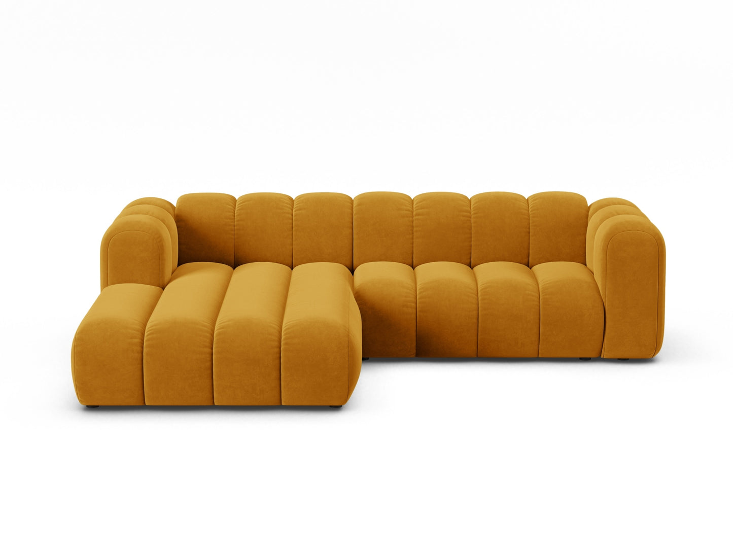 Ecksofa Samt Beige Lupine — Yellow