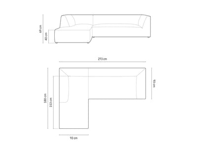 Ruby Modular Corner Sofa, 5 Seats