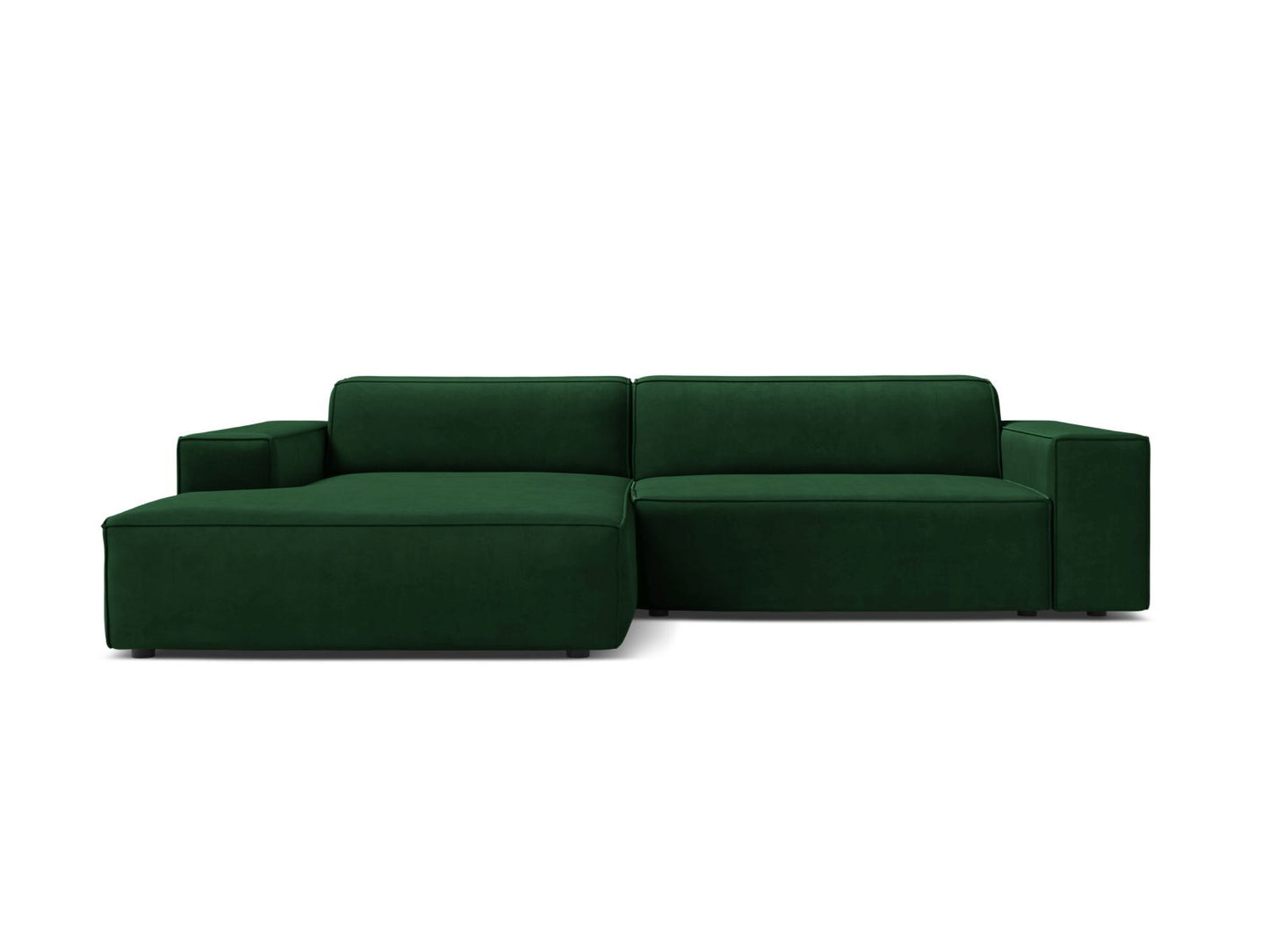 Jodie Modular Corner Sofa, 3 Seats, 224x162 cm — Bottle Green / Left