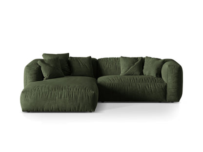 Ecksofa Samt Dunkelbeige Martina — Green