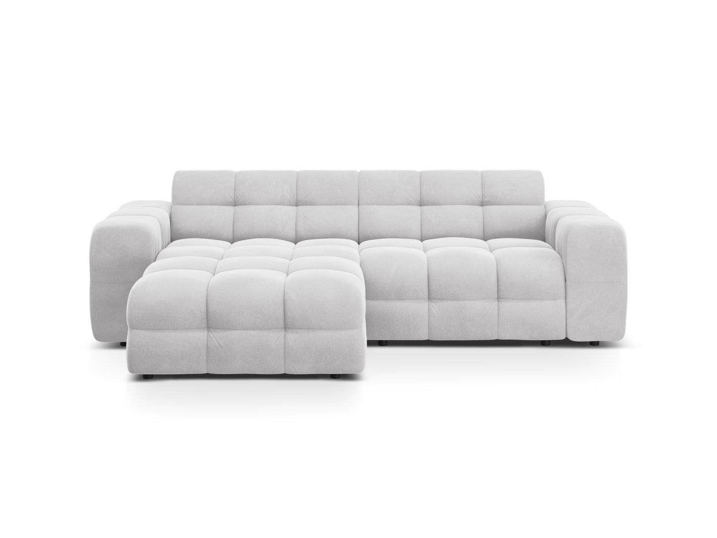 Ecksofa Samt Almond Beige Kendal — Light Grey