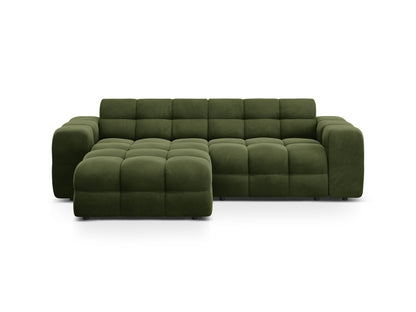 Ecksofa Samt Almond Beige Kendal — Army Green