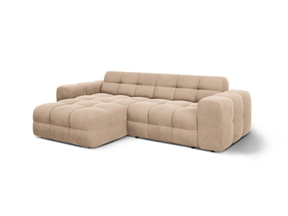 Ecksofa Samt Almond Beige Kendal — Detailansicht