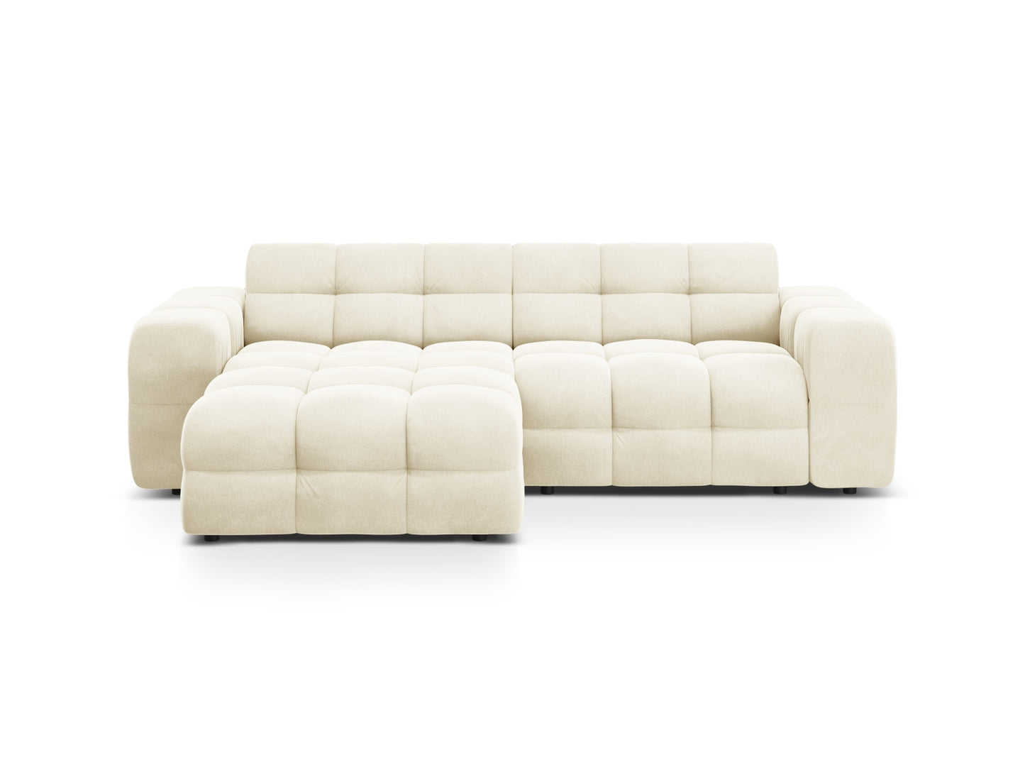 Ecksofa Samt Almond Beige Kendal — Ivory