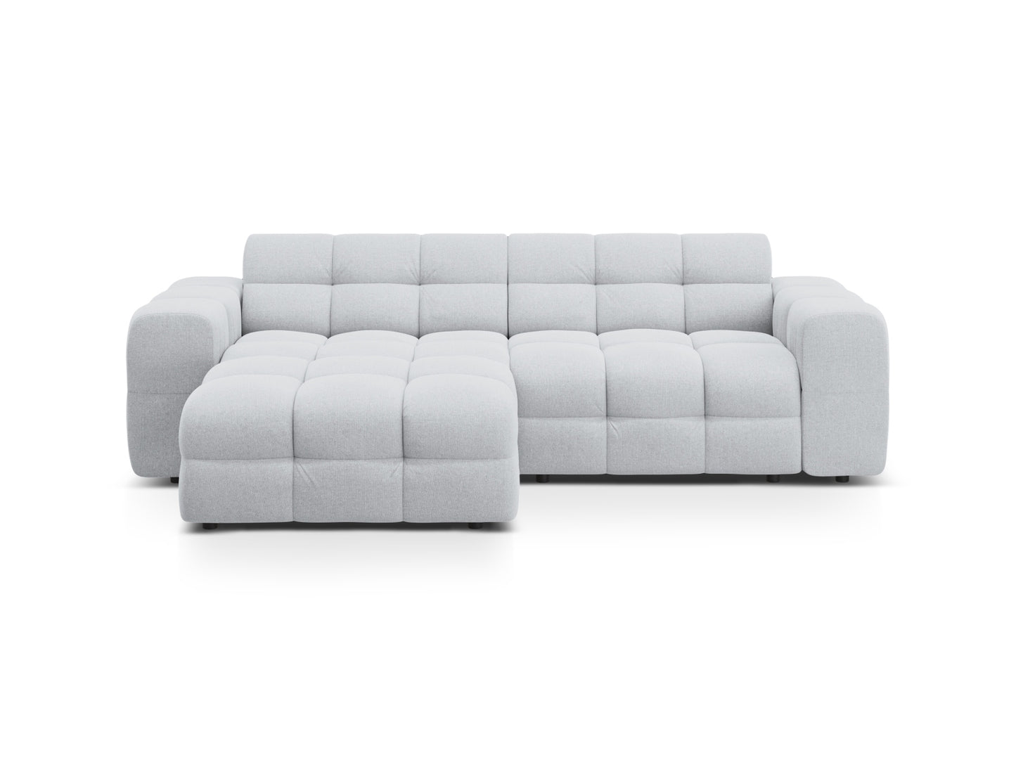 Ecksofa Strukturstoff Amazon Green Kendal — Light Grey