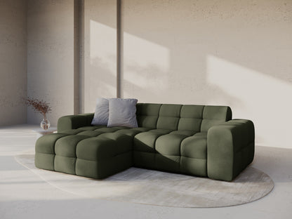 Ecksofa Strukturstoff Amazon Green Kendal — Wohnbeispiel