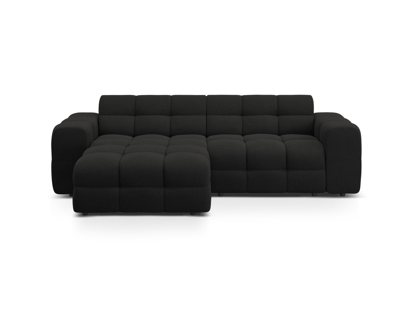 Ecksofa Strukturstoff Amazon Green Kendal — Black