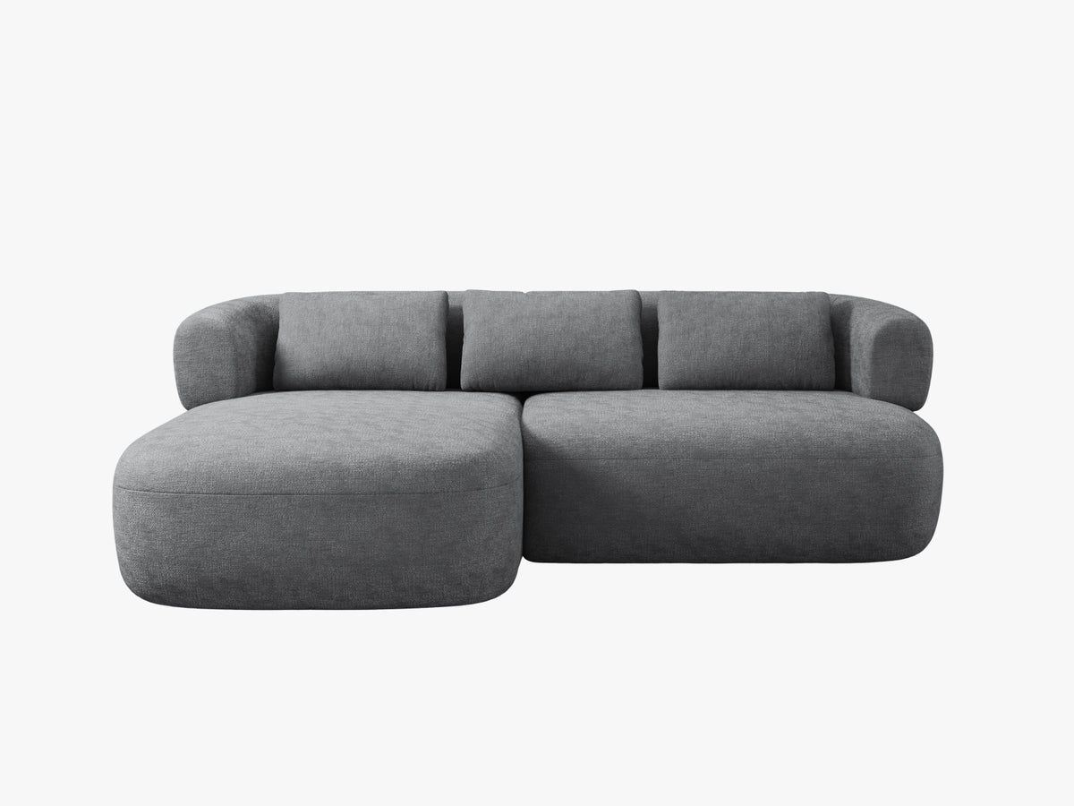 Jenny Corner Sofa, 5 Seats, 200x145 cm — Dark Grey / Left