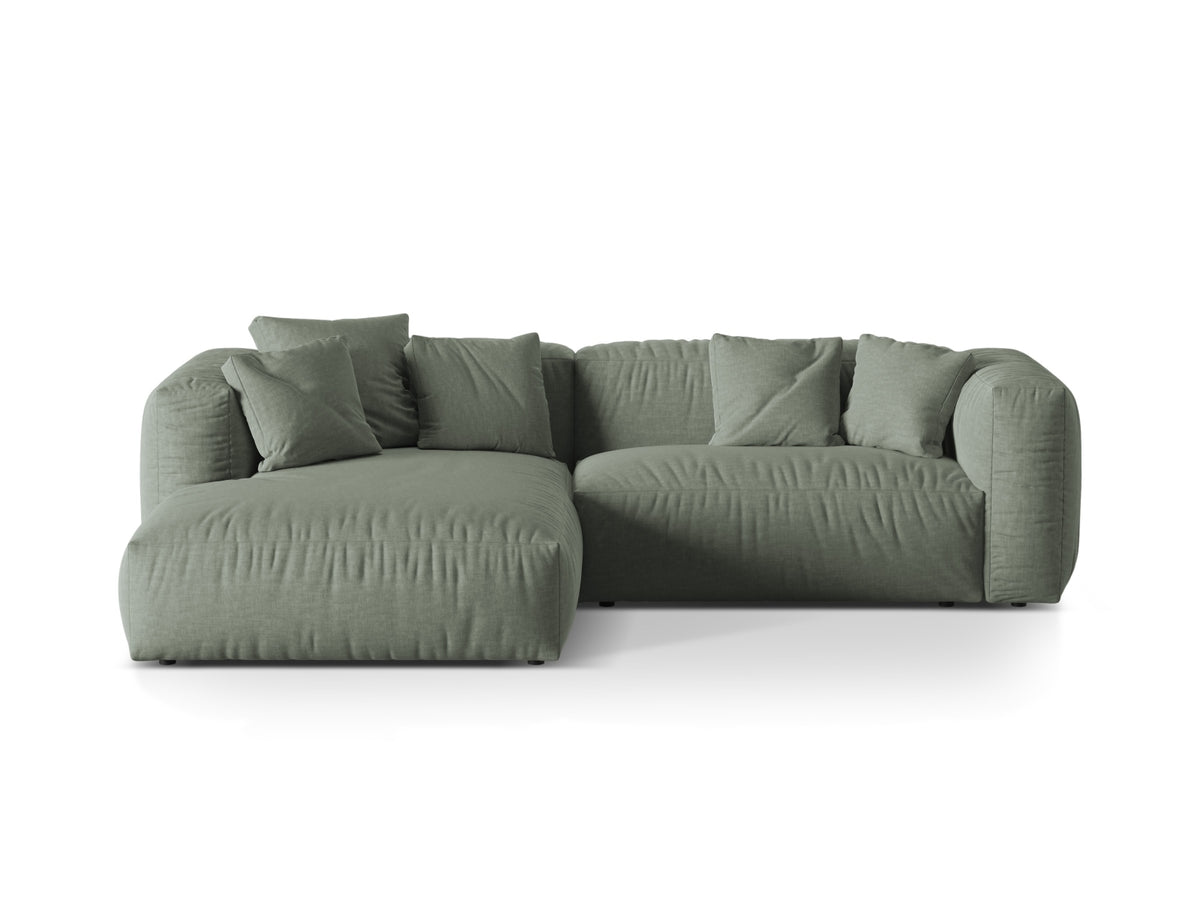 Martina Modular Corner Sofa XL, 2 Seats, 280x176 cm — Moss Green / Left
