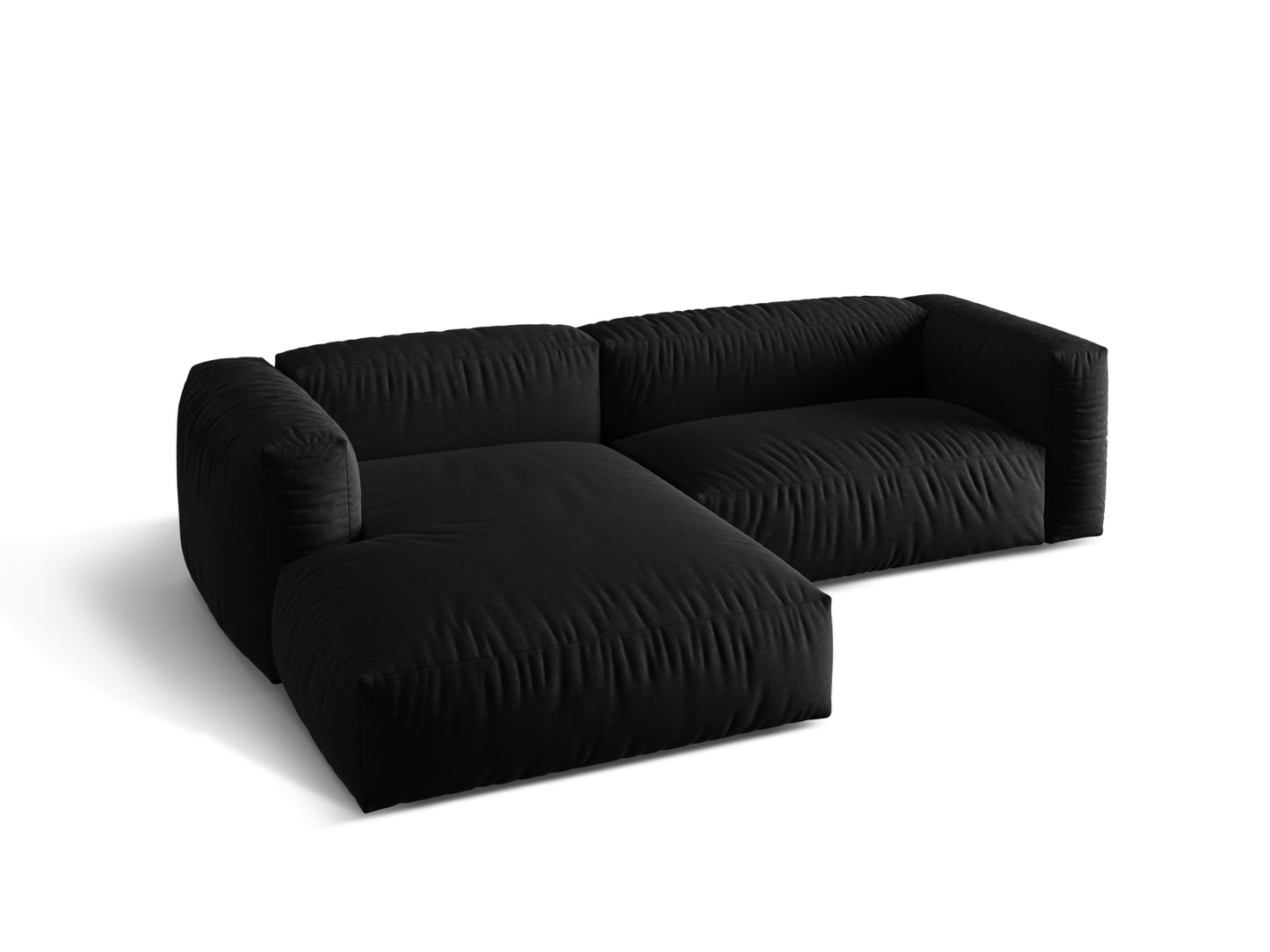 Ecksofa Strukturstoff Schwarz Martina — Detailansicht
