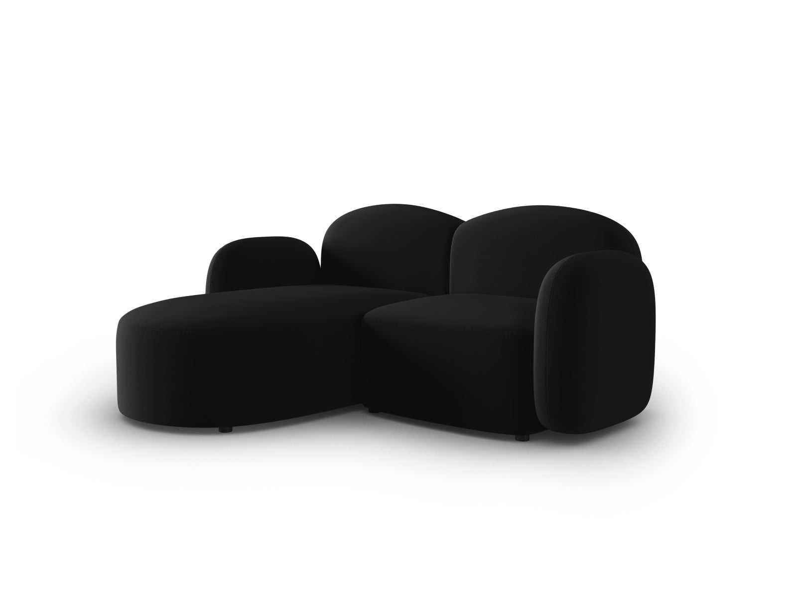 Ecksofa Samt Schwarz Blair — Wohnbeispiel