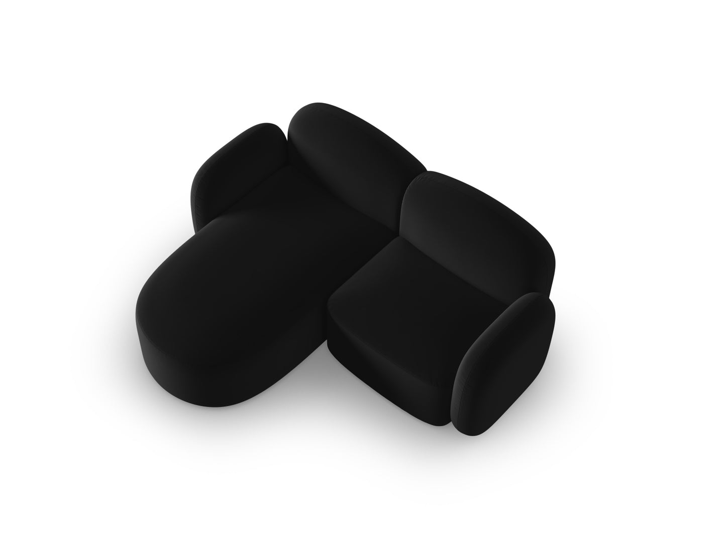 Ecksofa Samt Schwarz Blair — Maße und Details