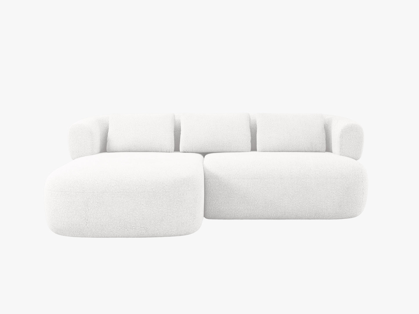 Ecksofa Bouclé Schwarz Jenny — Ivory