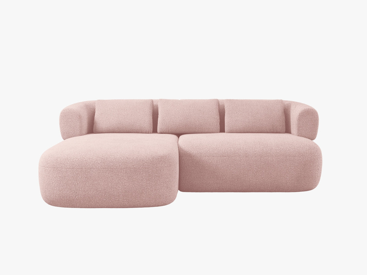Jenny Corner Sofa, 5 Seats, 200x145 cm — Powder Pink / Left